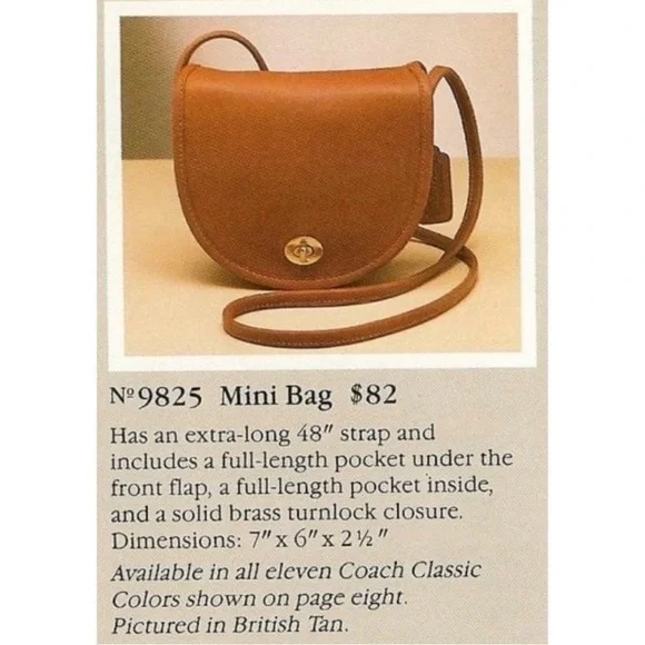 VINTAGE COACH BRITISH TAN LEATHER CROSSBODY MINI BAG 9825 - Picture 17 of 17